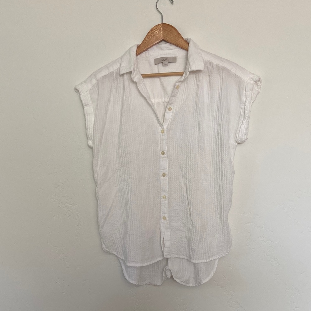 LOFT Cream Textured Fabric